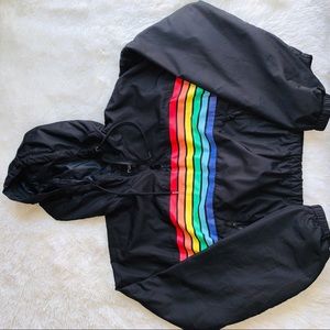 Rue 21 rainbow cropped hoodie